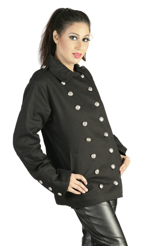 Piper Drummer Women Gothic Double Breasted military jacket-6297