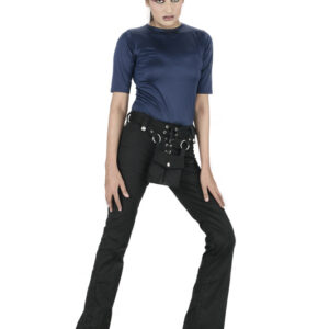 Pun Rave Women Skinny goth pants with ring belt-5864