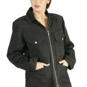 Punk black large pocket jacket-6369