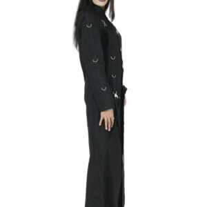 Punk Rave Black Full length Gothic Trench Coat for Women-5787