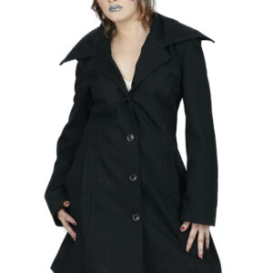 solid black wool long winter coats women-5585