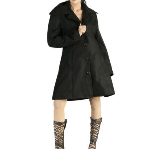 solid black wool long winter coats women-5588