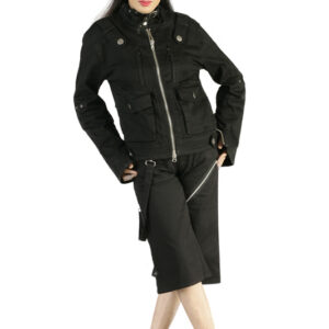 Women Frank Lyman Black 4 pocketed zipper coat-6439