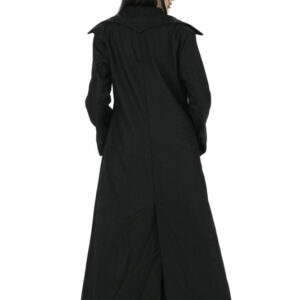 Women Gothic Trench Long Coat with Silver Buttons-5771