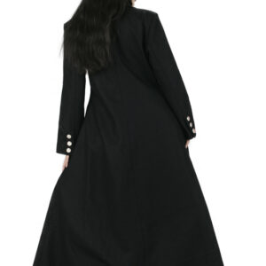 Wool Black Full Length Coats For Women-5729