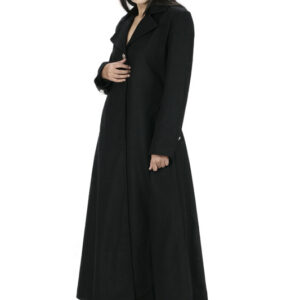 Wool Black Full Length Coats For Women-5730